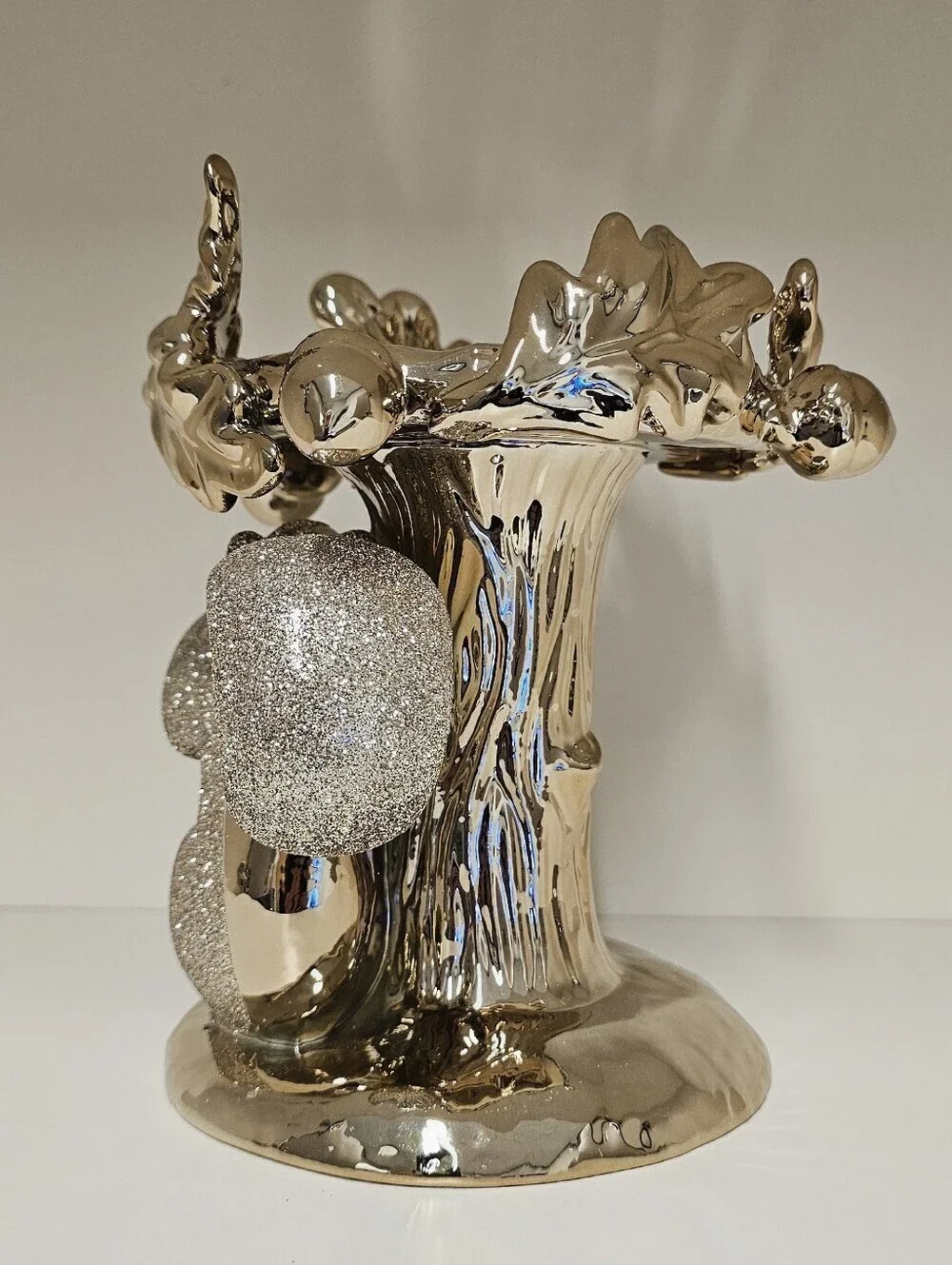 New Bath & Body Works Squirrel W/ Acorns 3-Wick Pedestal Candle Holder Stand